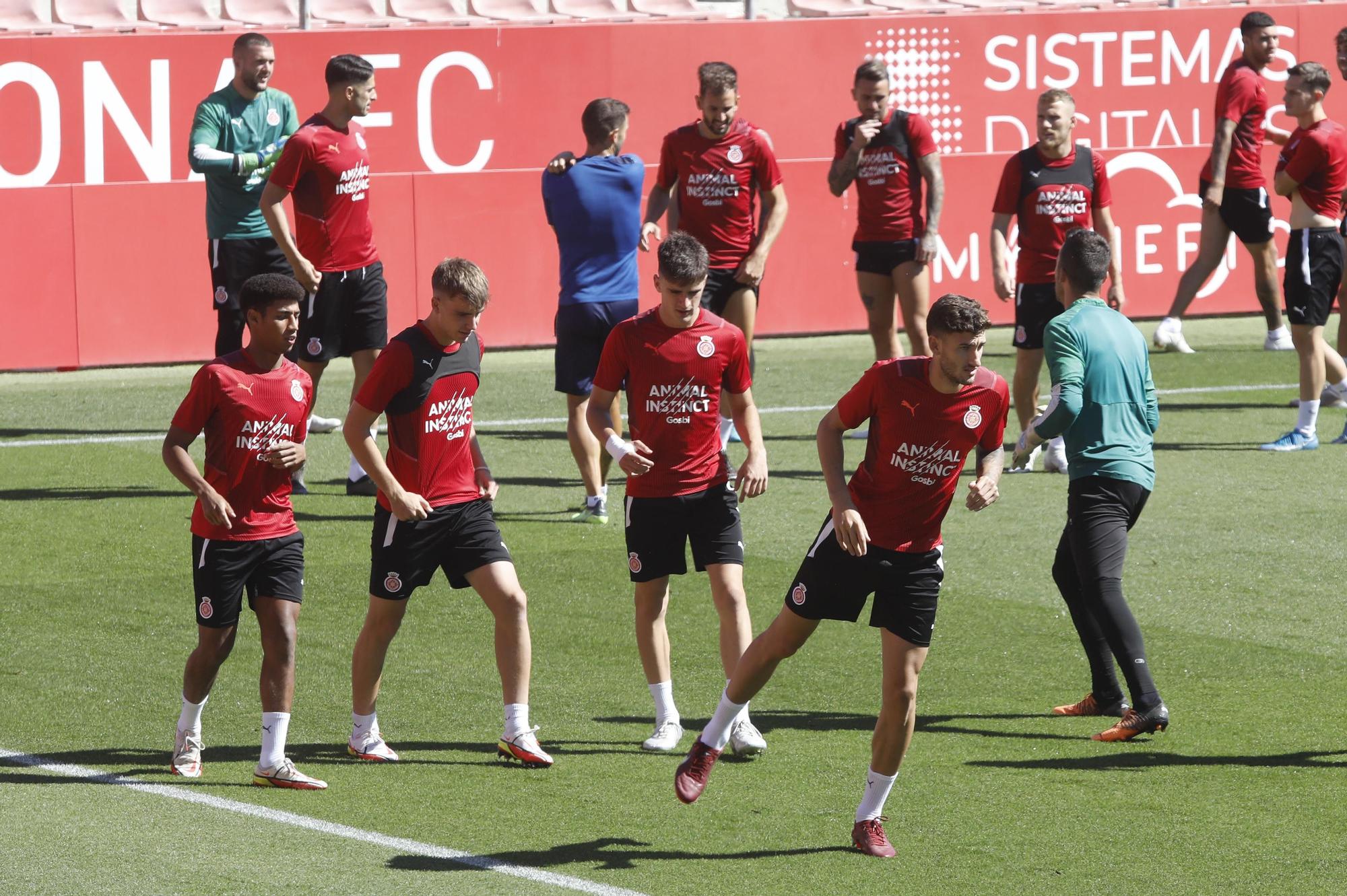 Entrenament a Montilivi abans del partit contra el Tenerife