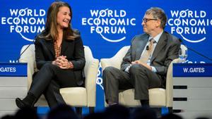 Melinda y Bill Gates, en Davos, en 2015