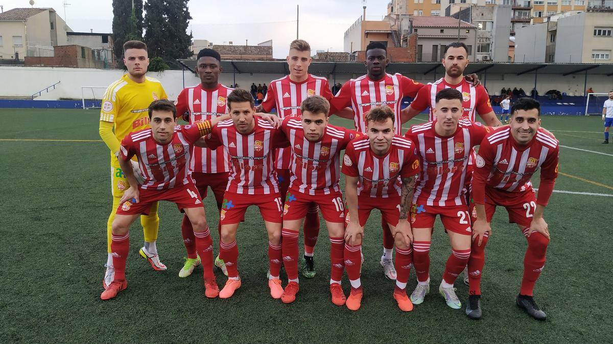 L&#039;equip titular del CE Manresa en el partit jugat dijous a Granollers