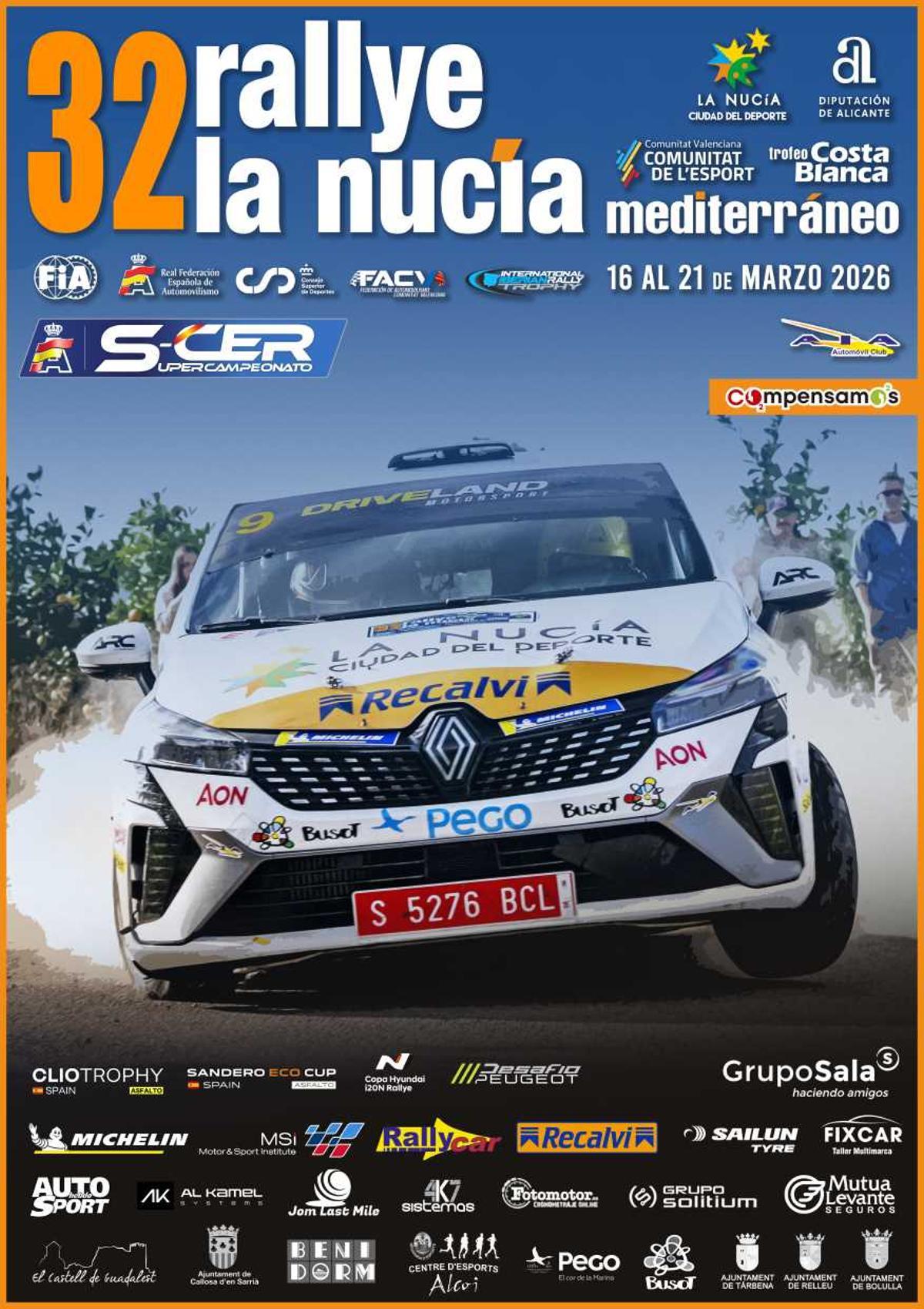 Cartel del 32º Rallye la Nucía.