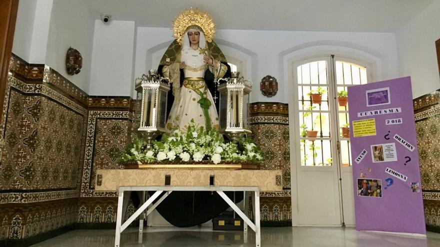 La Virgen del Sol preparada para la salida de este viernes.