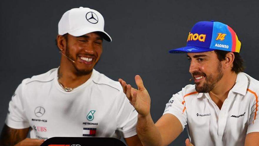Fernando Alonso, junto a Hamilton en Abu Dabi