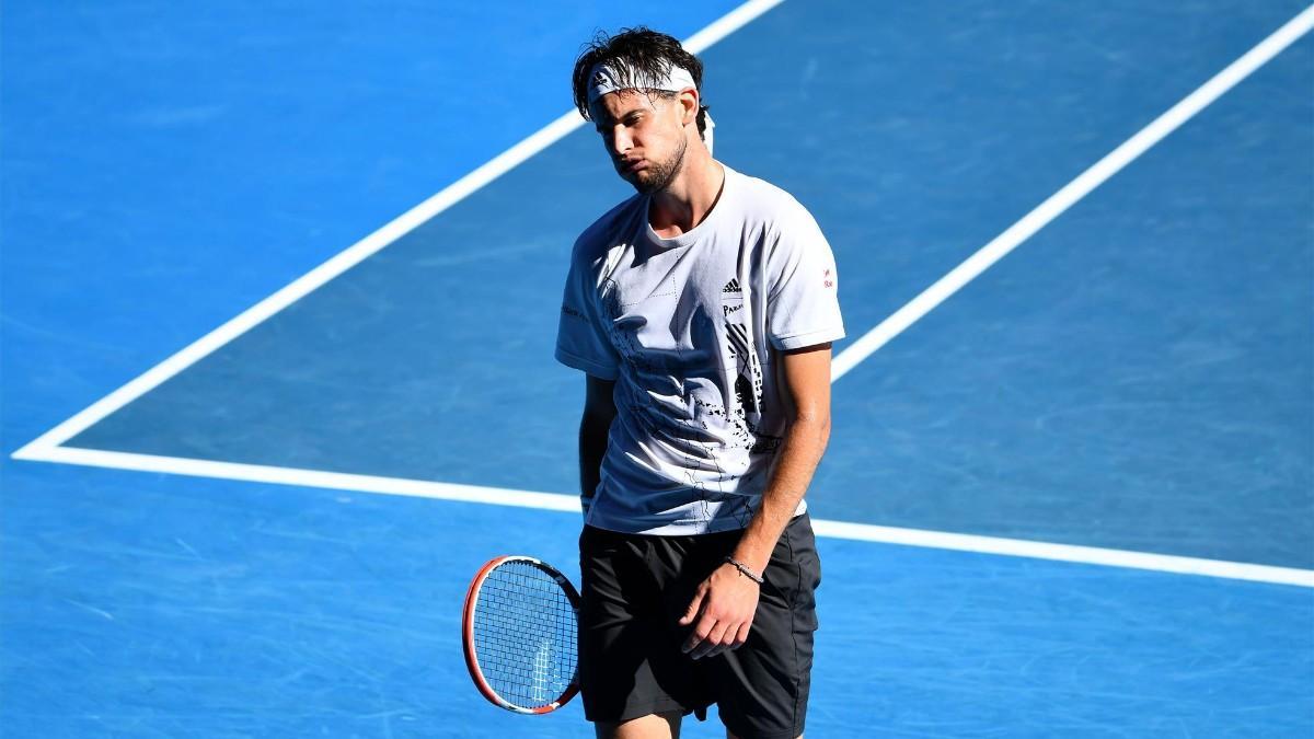 Thiem durante el duelo ante Dimitrov