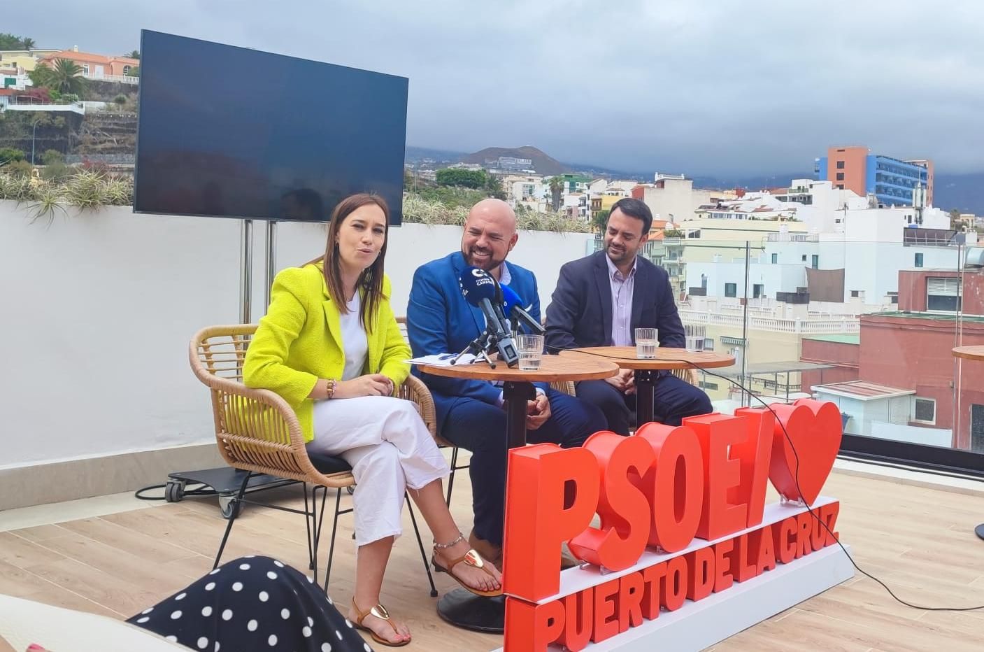 Fierro, González y Afonso en la rueda de prensa de este jueves 30 de junio de 2022 en Puerto de la Cruz