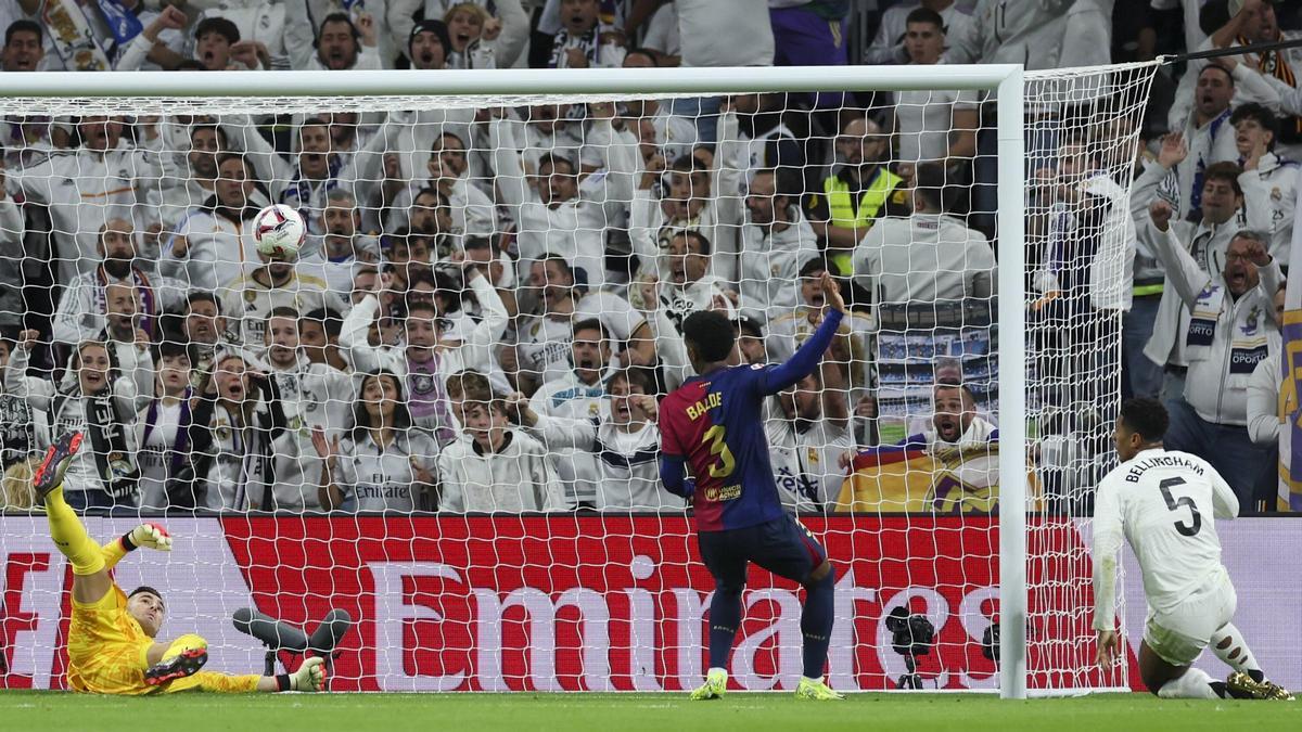Peña salva con un paradón un gol cantado de Bellingham en el Bernabéu.