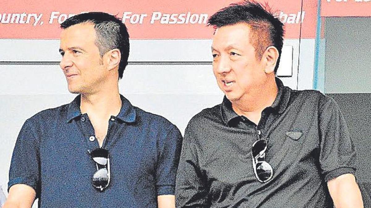 Una imagen de archivo de Jorge Mendes y Peter Lim juntos