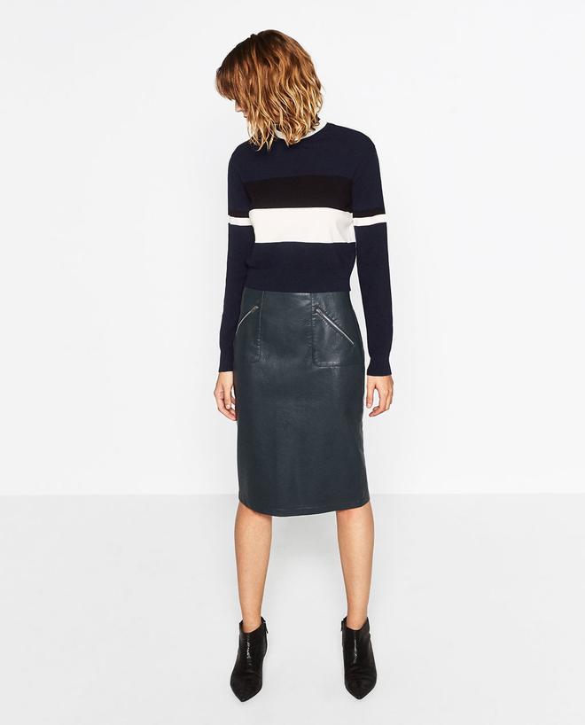Falda de cuero de Zara