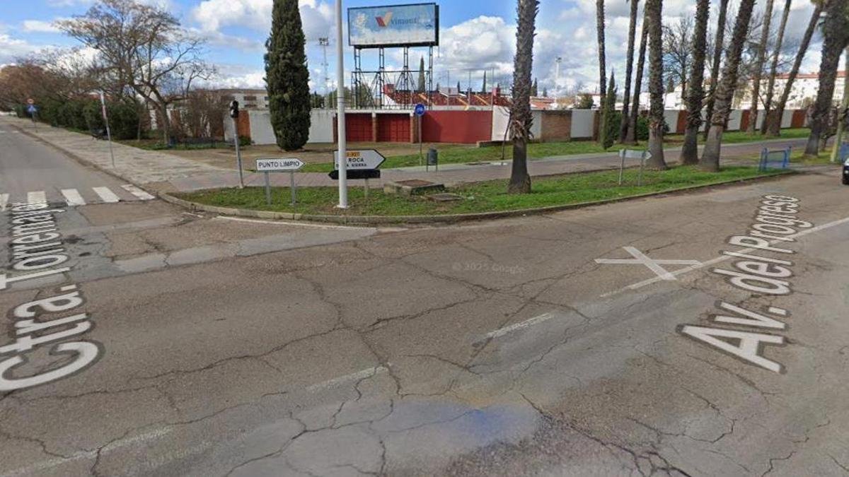 Cruce en el que se solicita la rotonda en Montijo