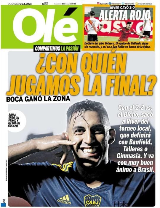 Portada OLÉ domingo 10 enero 2021