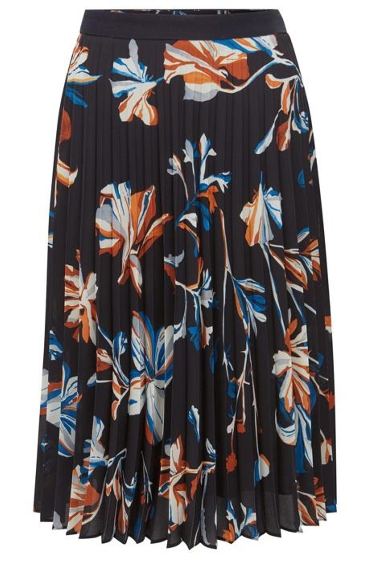 Falda plisada en tejido floral, Hugo Boss