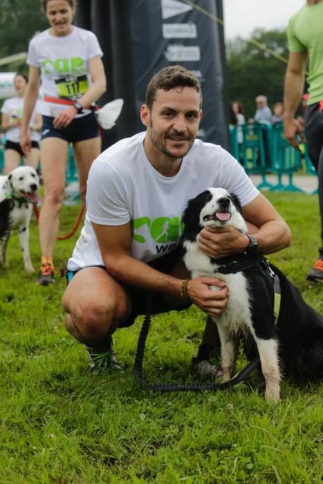 "Can We Run" reúne a más de 400 perros y corredores en el Parque Fluvial de Viesques, en Gijón.