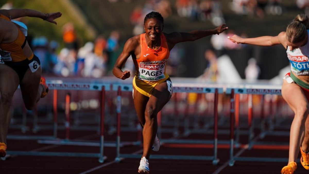 Lerato Pagès a la final dels 100m tanques
