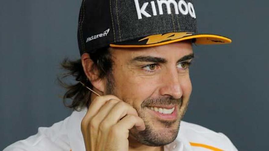 Fernando Alonso en una rueda de prensa de esta temporada.