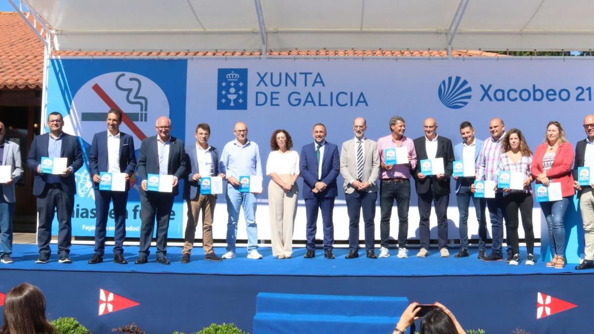 O acto de entrega de distincións celebrouse en Baiona e contou con representación dos municipios recoñecidos.   | // FDV