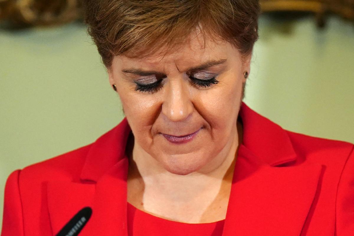 Nicola Sturgeon, durante la rueda de prensa en la que ha anunciado su dimisión.
