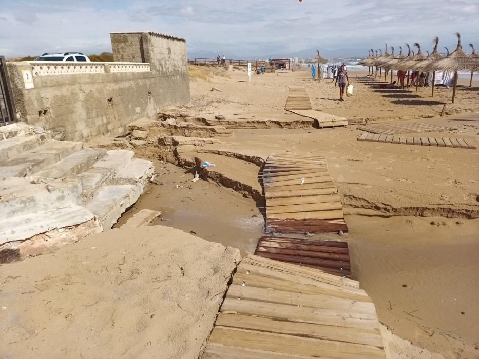 Los efectos de la lluvia en Elche y Santa Pola