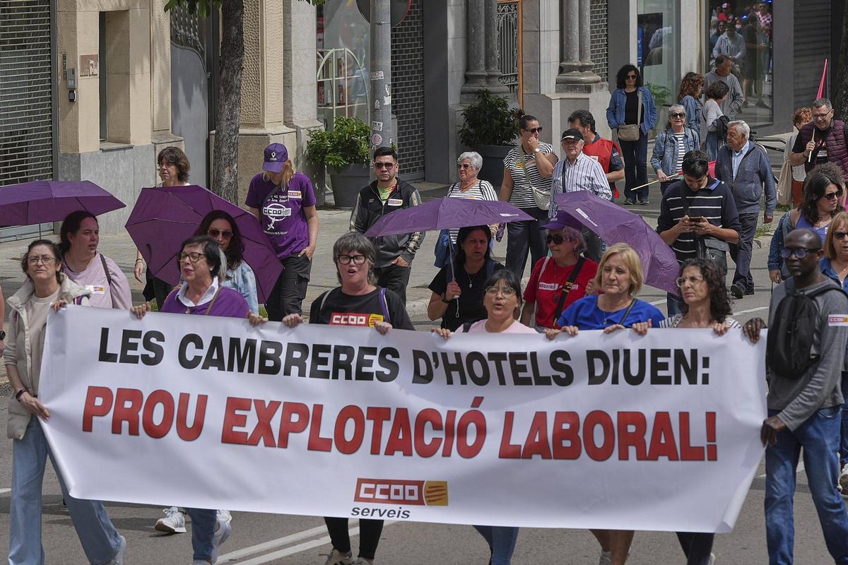 Les imatges de la manifestació de l'1 de maig a Girona