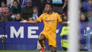 Vinicius, durante el Espanyol - Real Madrid.