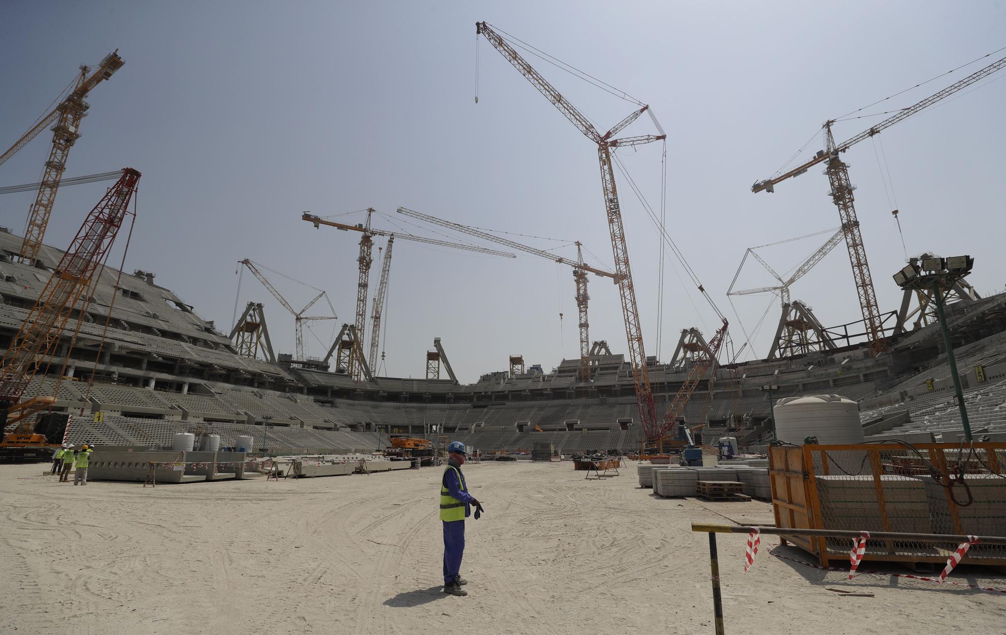 Construcción de un estadio en Catar.