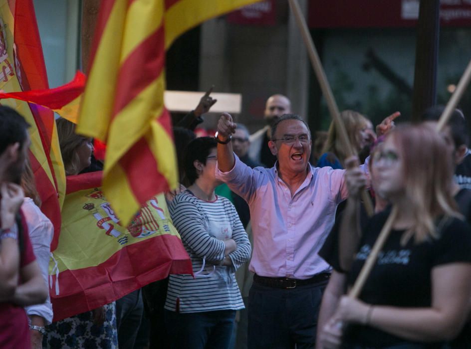 Tensión en el centro de Alicante por la independencia de Cataluña