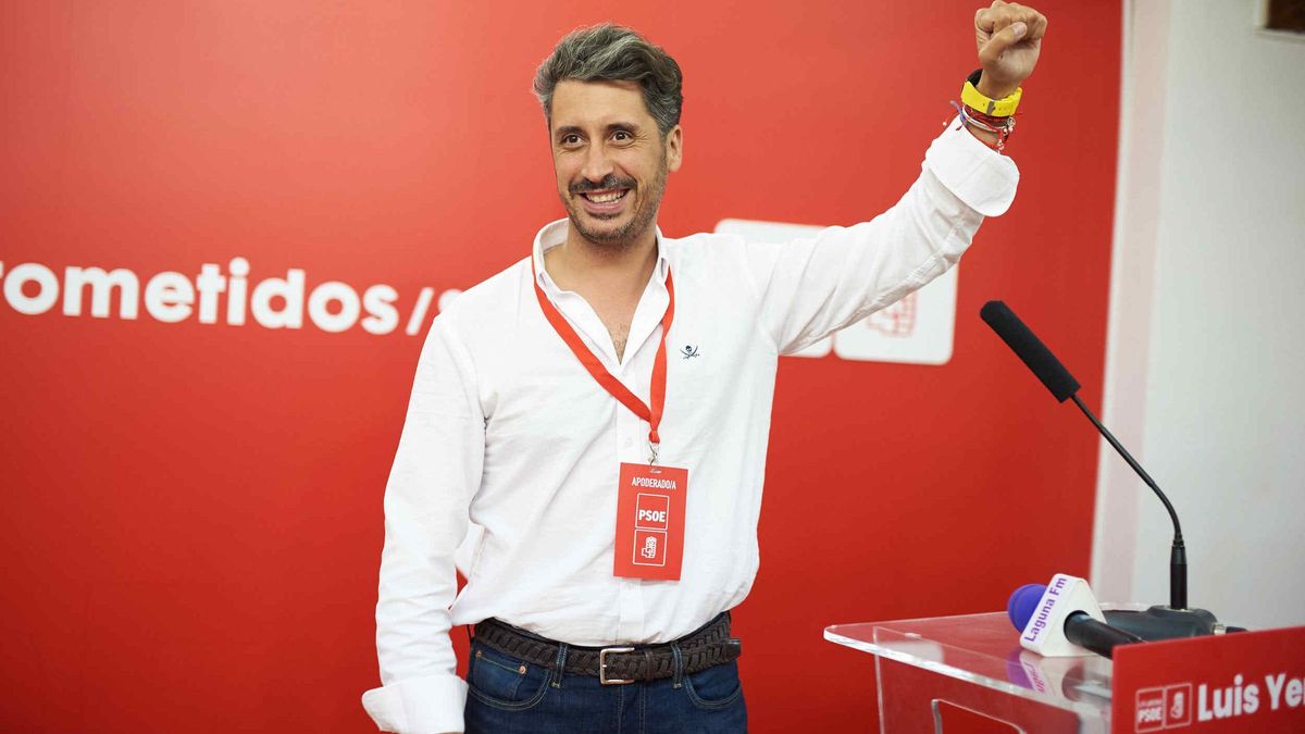 Luis Yeray Gutiérrez, anoche, tras ganar las elecciones en La Laguna.