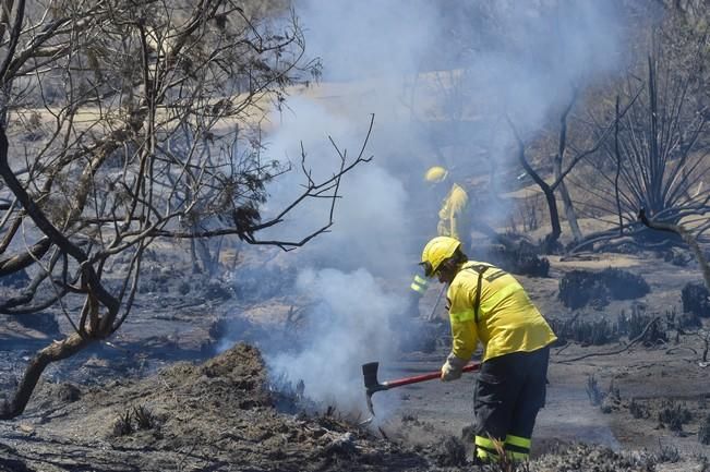 Incendio en la zona de las dunas de Maspalomas