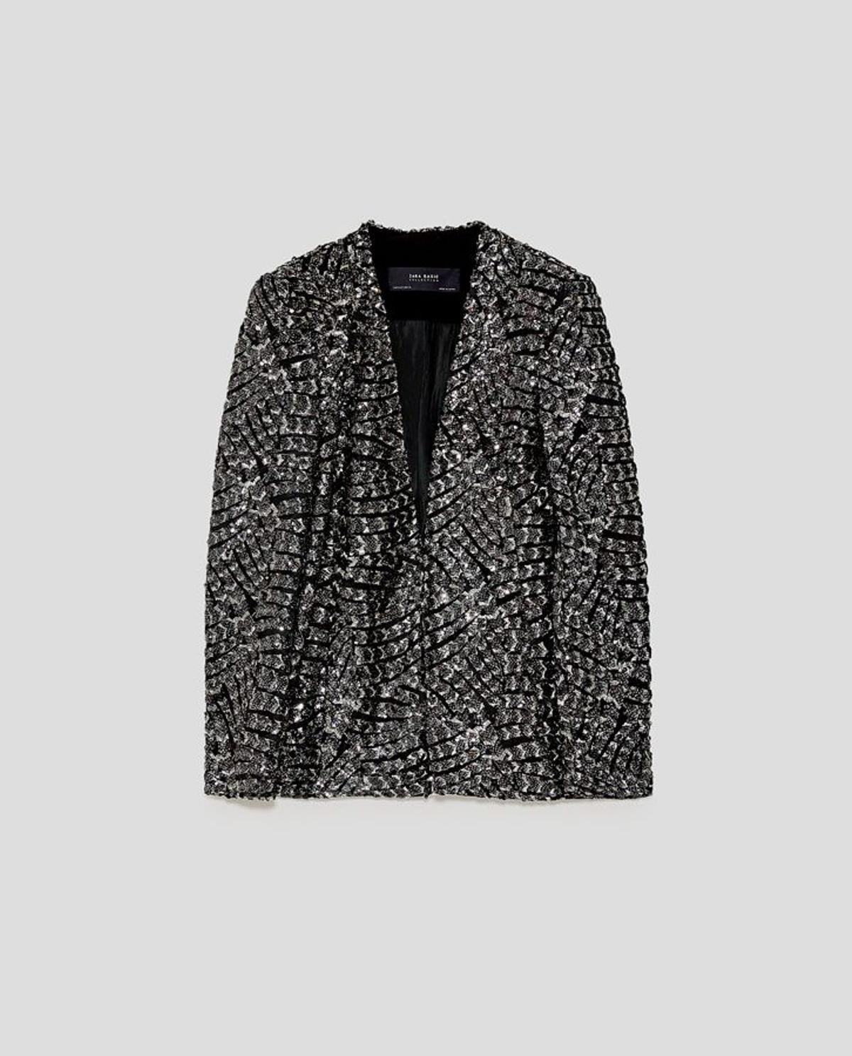 Colección de fiesta de Zara: blazer de lentejuelas