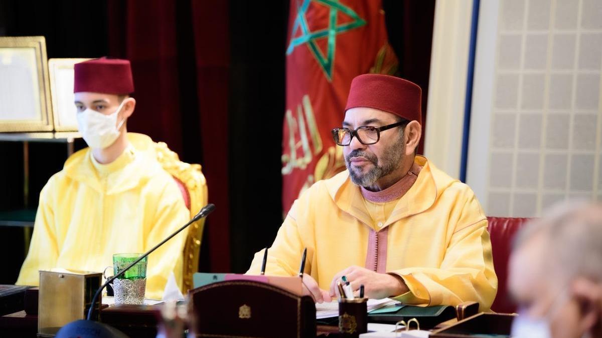 Rey de Marruecos Mohammed VI con su hijo Mulay Hasán.