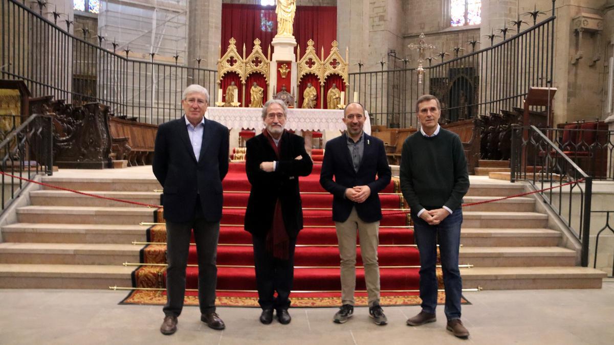 Jordi Savall a la Seu de Manresa durant la presentació del concert que farà el diumenge 3 d&#039;abril