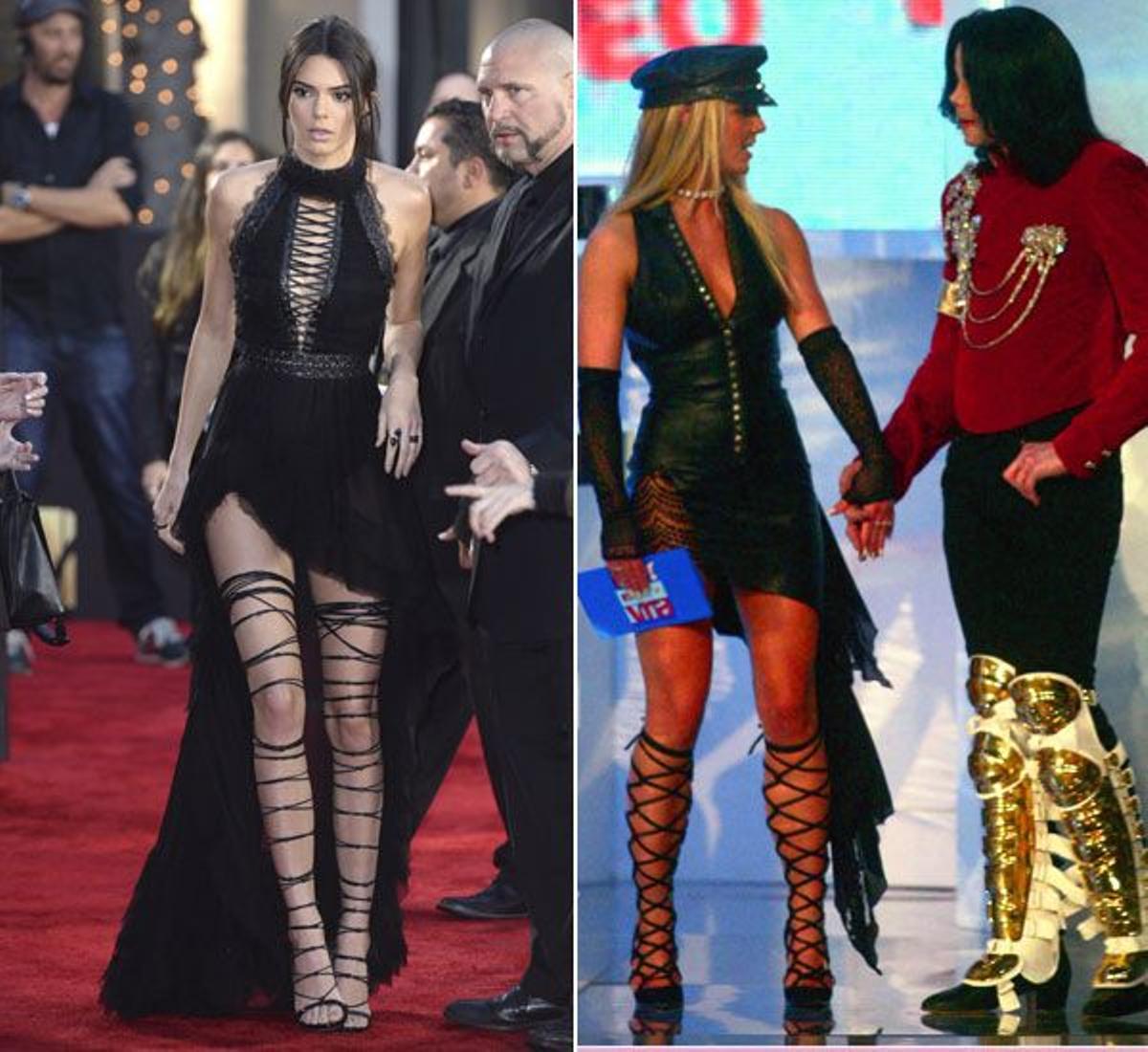 Kendall Jenner y Britney Spears con botas similares