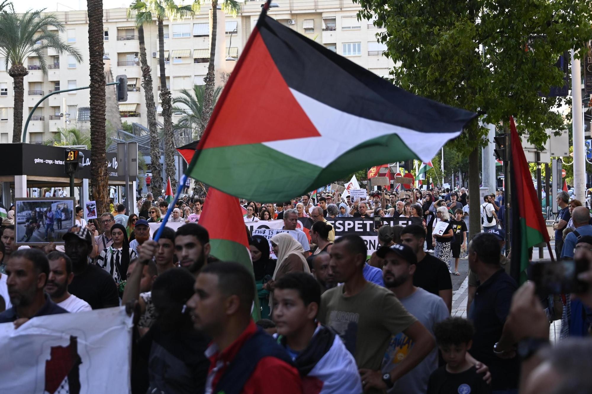 Así ha sido la multitudinaria manifestación para exigir la libertad de Palestina en Elche