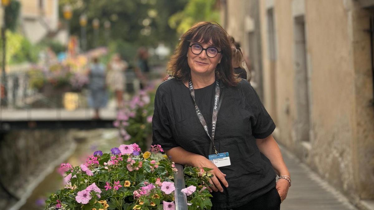 Paloma Mora, en Annecy, antes de recibir el premio.