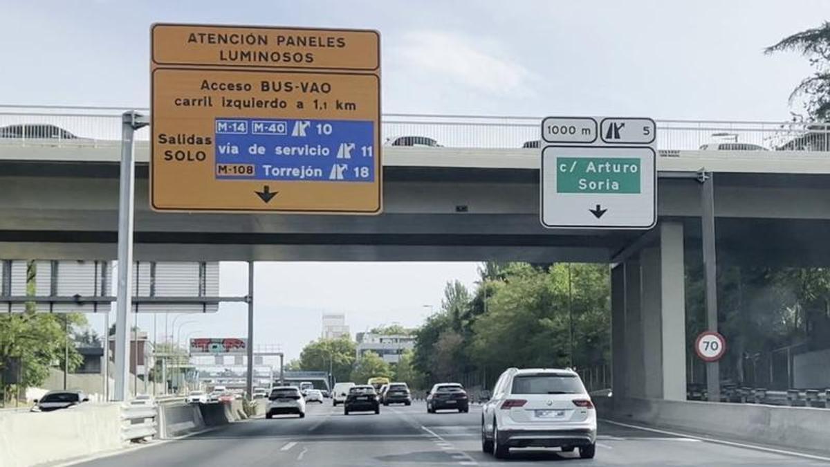 El carril BUS-VAO llega a una autovía que pasa por Aragón