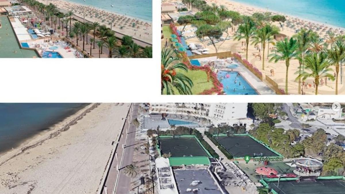 Entwürfe der Stadtverwaltung für die Playa de Palma.