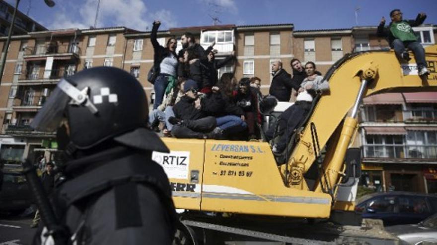 Siete detenidos en el desalojo de una vivienda en Madrid