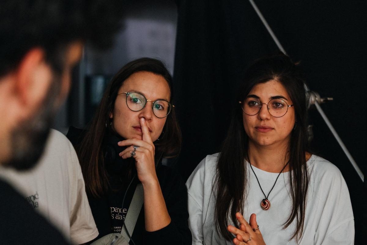 Las directoras durante la primera de las cuatro jornadas de grabación