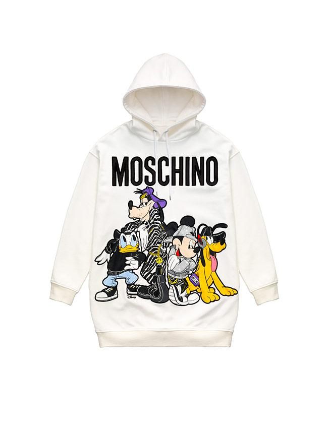 Todas las imágenes de la colección de Moschino x H&M: sudadera blanca