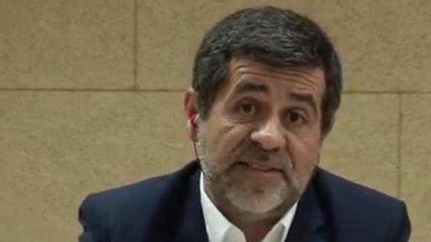 Jordi Sànchez durant la conferència de premsa.