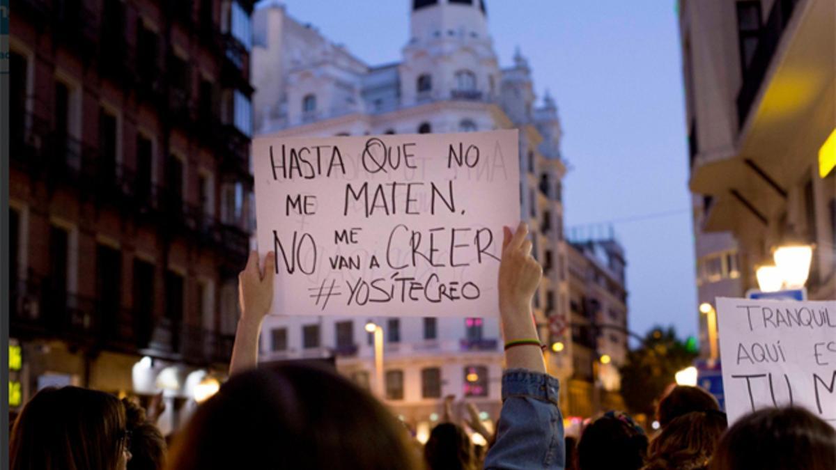 Manifestación en Madrid contra la violencia machista