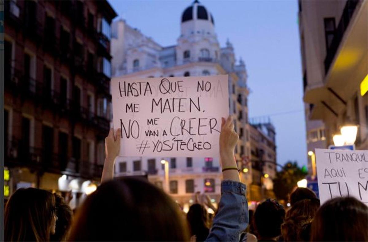 Manifestación en Madrid contra la violencia machista