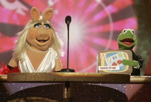 Muppets Miss Piggy and Kermit the Frog present an award at the taping of the TV Land awards in Santa Monica