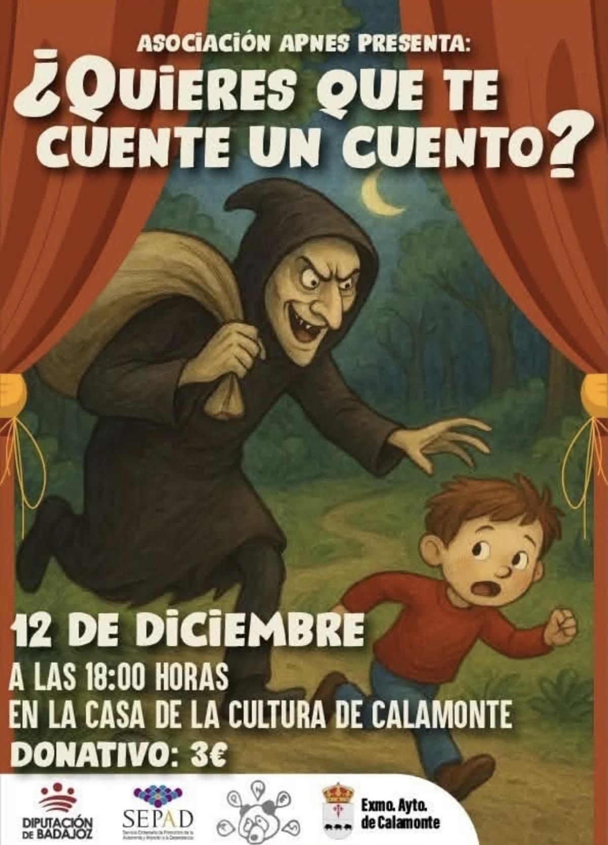 Cartel oficial de la representación teatral en Calamonte.