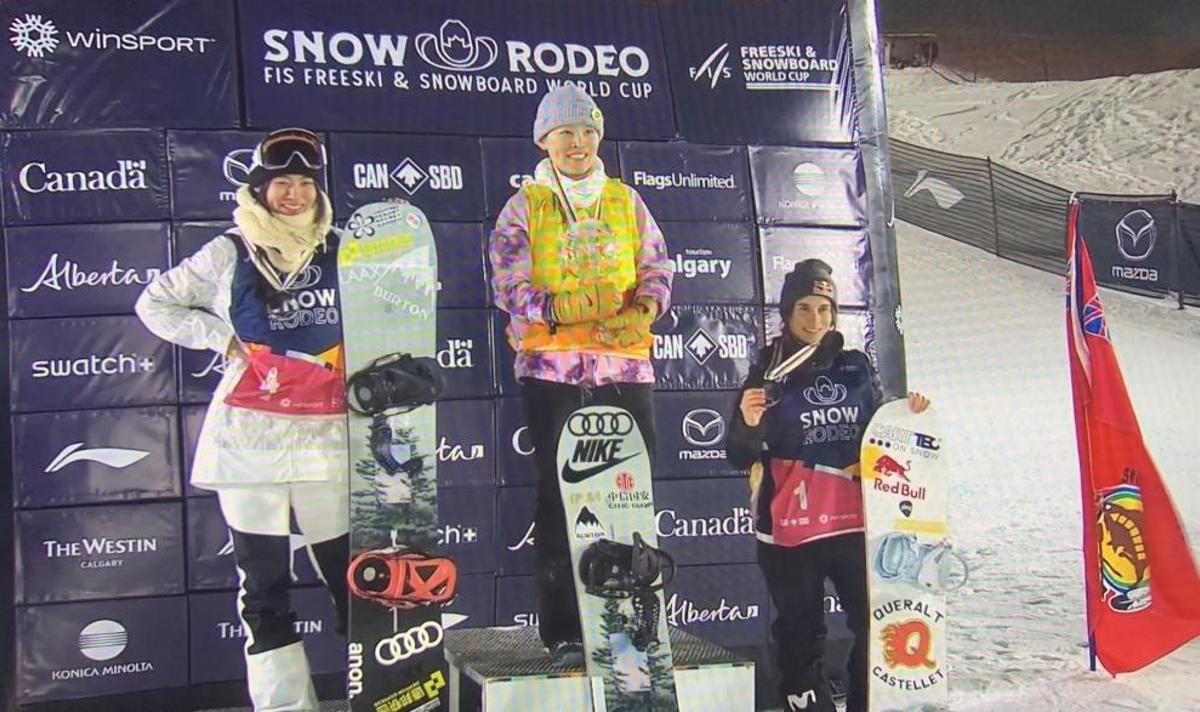 Queralt Castellet, en el podium.