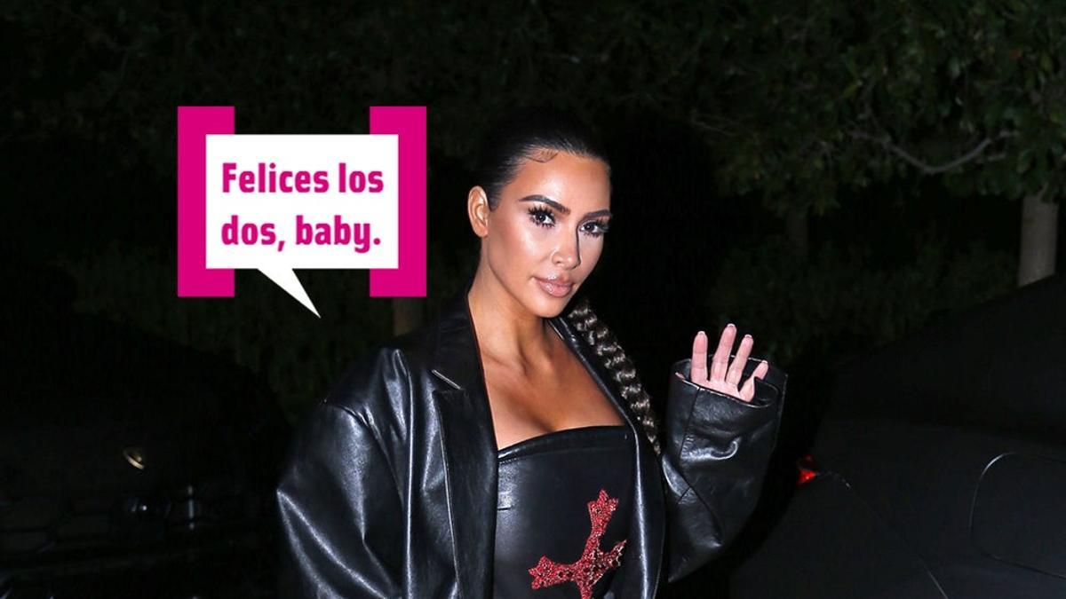 Kim Kardashian con total look de cuero