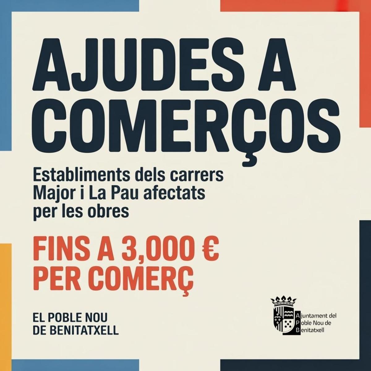 El cartel de las ayudas a los comercios