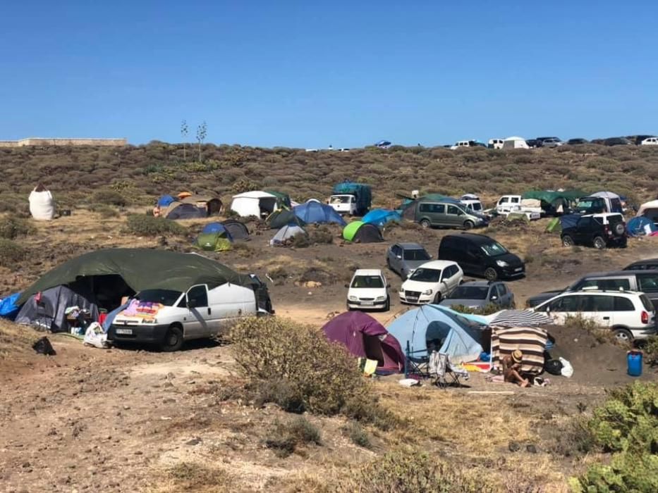 Imagen de la acampada en Abades