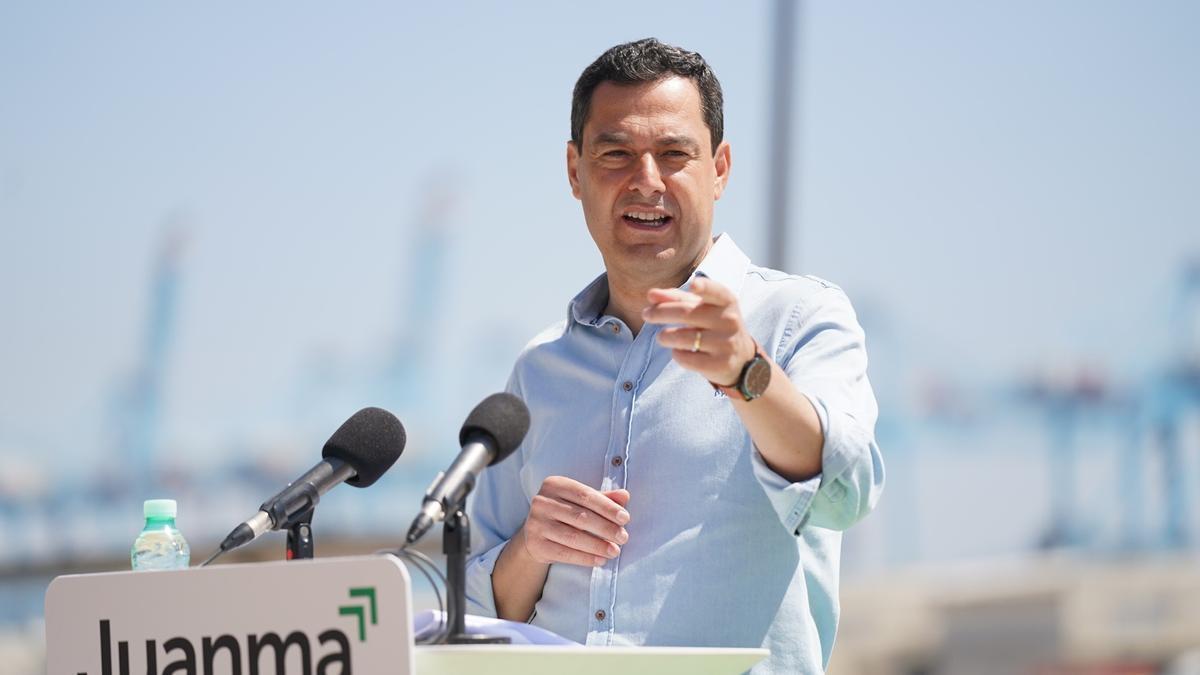 Juanma Moreno, durante un acto del PP.