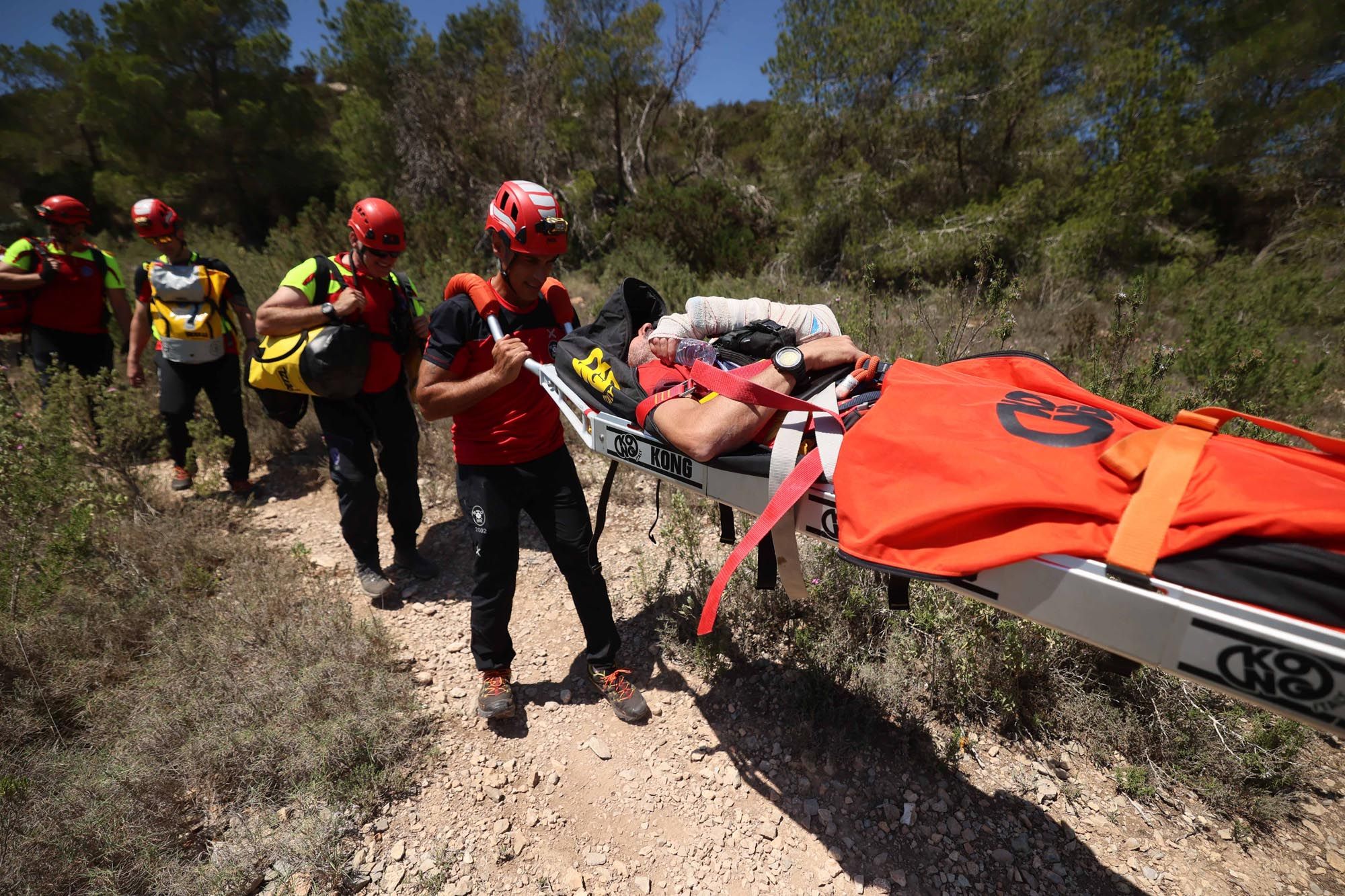 Simulacro de un rescate en Sa Pedrera