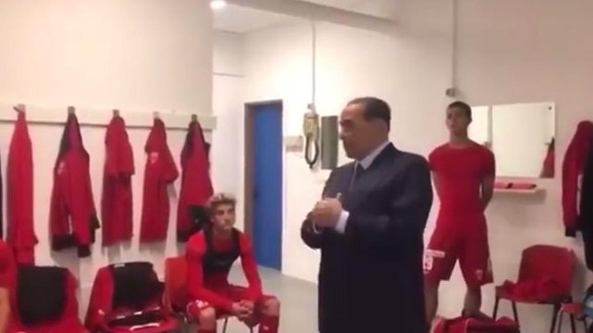 El emotivo discurso de Berlusconi a los futbolistas del Monza