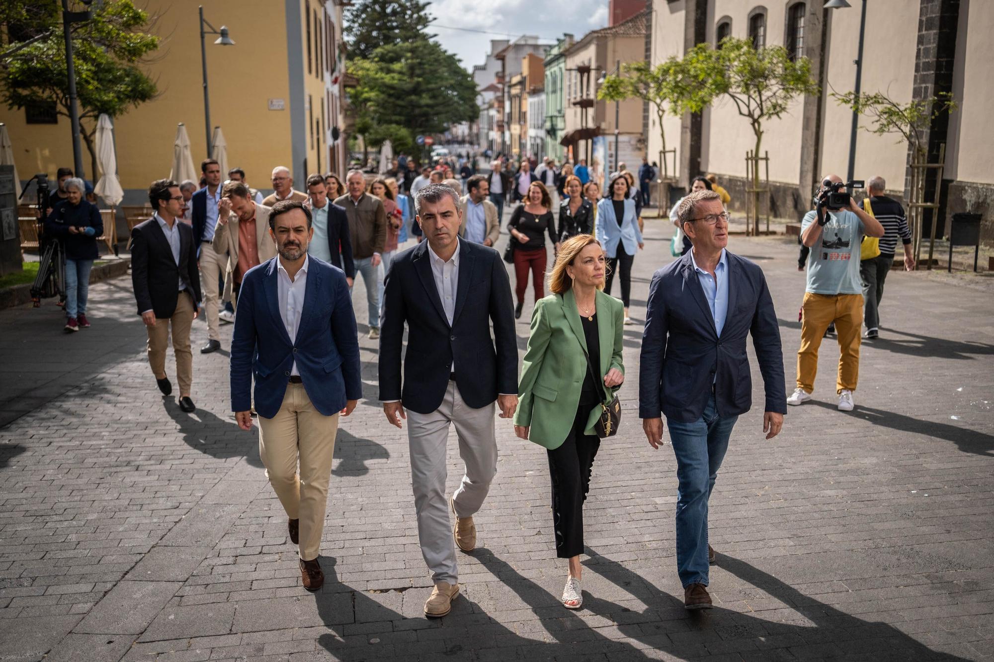 El presidente del Partido Popular, Alberto Núñez Feijóo, visita La Laguna